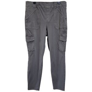 Spanx Twill Cargo Skinny Pants Pull On Tummy Control Ankle  2X (37x29") Gray